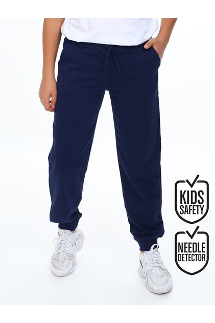 Unisex Girls Boys Navy Blue Basic Sweatpants