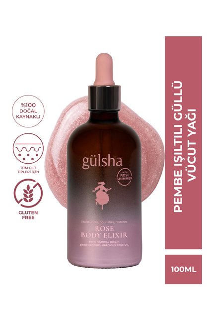 Pembe Işıltılı Güllü Vücut İksiri