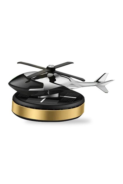 Odorizant auto cu incarcare solara, elicopter propeller, difuzor aroma, montaj bord, culoare auriu