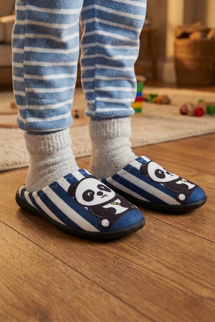 Boy's Winter Panda Home Garden Comfortable Sole Gondola Slippers