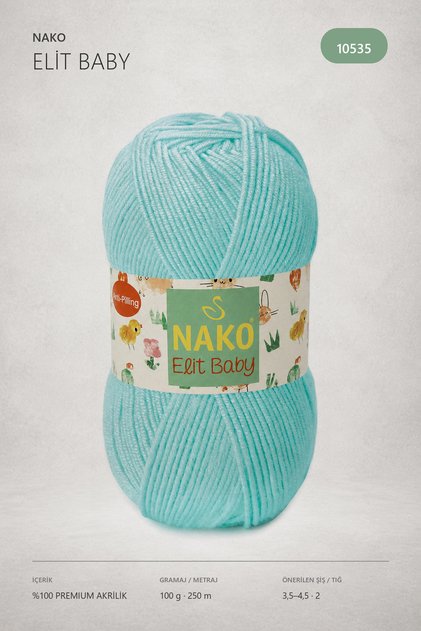 N.Ako Elit Baby Anti Pilling Non-Pilling Baby Floss 10535 Light Turquoise