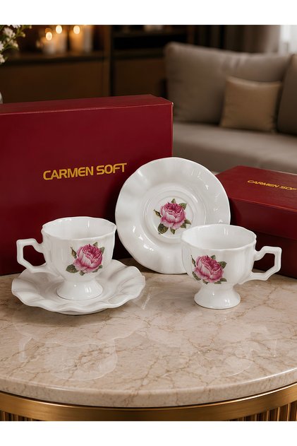 Victoria 2-Person Rose Special Boxed Coffee Cup Set 90 ml