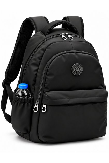 34100 Black Water Resistant School Bag Unisex Daily School Backpack