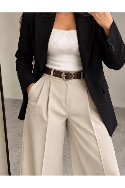 Oval Patterned Silver Buckle Model Women's Belt Waist Belt Coat Belt Dress Belt Trouser Belt