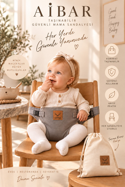 Taşınabilir Bebek Mama Sandalyesi | Katlanabilir Güvenli Sandalye Kemeri | Taşıma Keseli