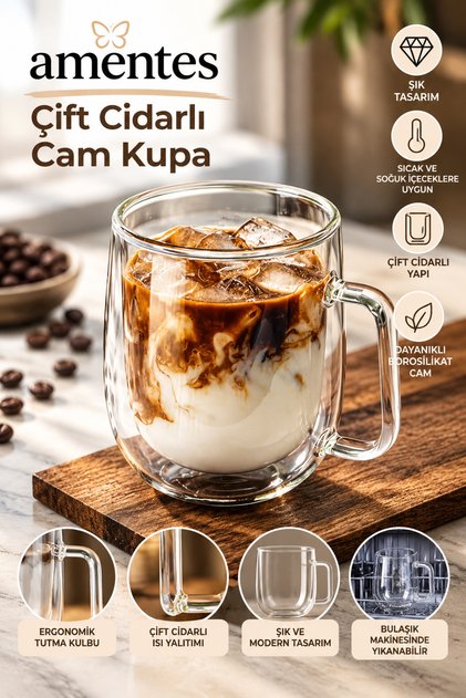 White Double Walled 300 ml Mug