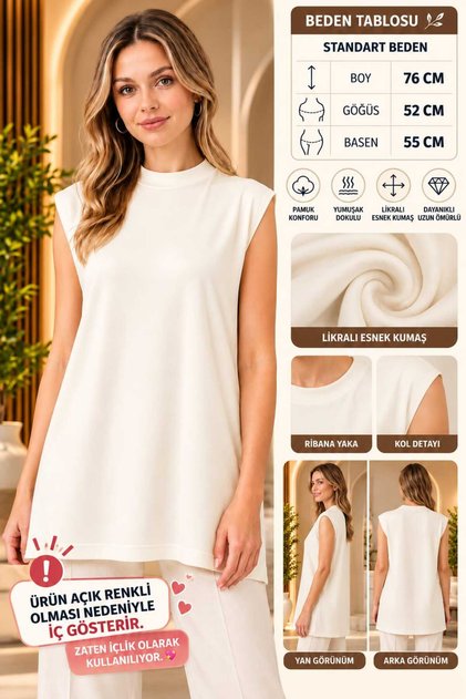 Tunic Tesettür Clothing Undergarment Zero Sleeve Turtleneck