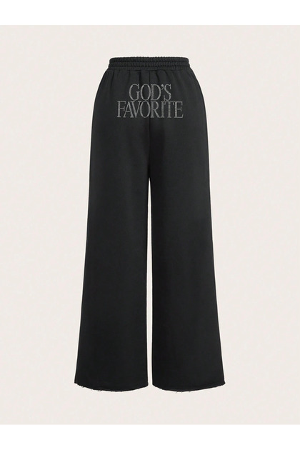 Women's Crystal Stone Printed Spanish Flare Baggy Wide Leg Y2K Sweatpants