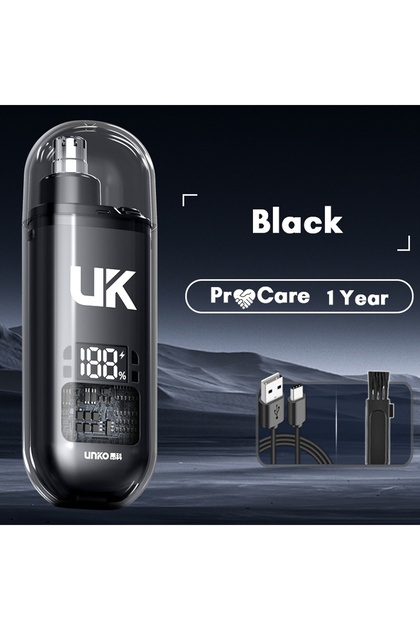 black Portable Electric Nose Hair Trimmer Mini Pocket Nose Ears Hair Eyebrow Trimmer Men's Rechargea