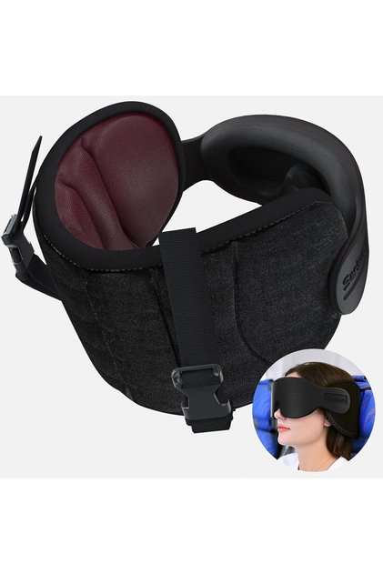 black Travel Pillows for Airplanes, Stable Head Support, Travel Essential