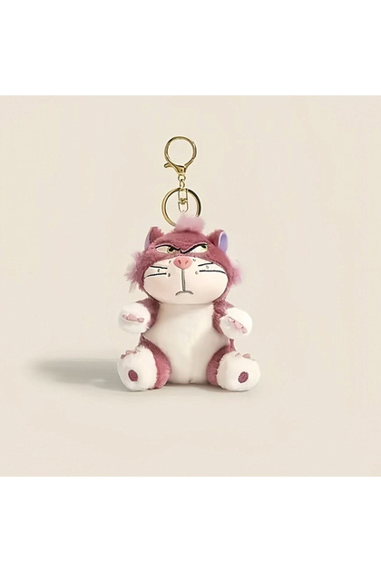 hong mao Funny Lucifer Cat keychain plush pendant creative cross-eyed kitten bag pendant doll small