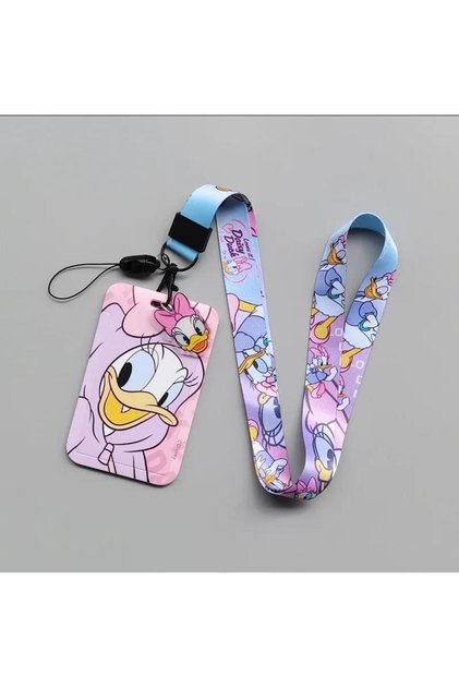mao Disney Cartoon Stage ID Card,PVC Card Set Student Campus Anime Neck Bag Card Set Hanging Rope ID