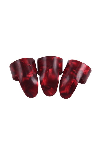 3PCS-Finger-Red 1/3PCS Thumb Finger Guitar Picks Celluloid Mediator Guitar Plectrums Picks Bass Acou
