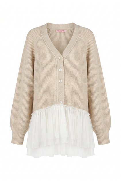 Tulle Buttoned Cardigan