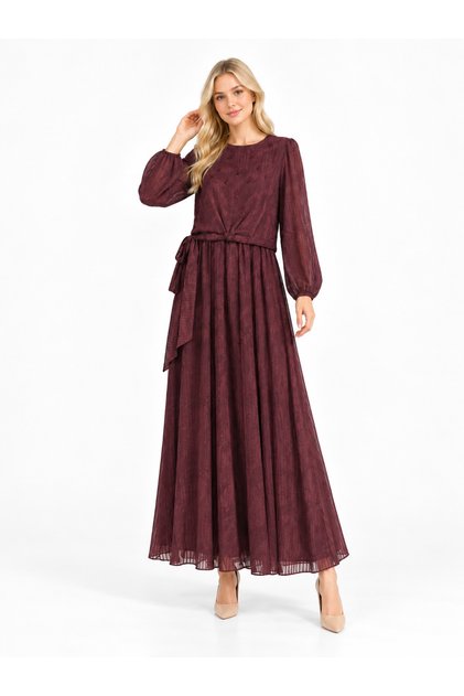 Etro Patterned Beaded Embroidered Side-Tie Full-Length Dress with Fully Lined Interior