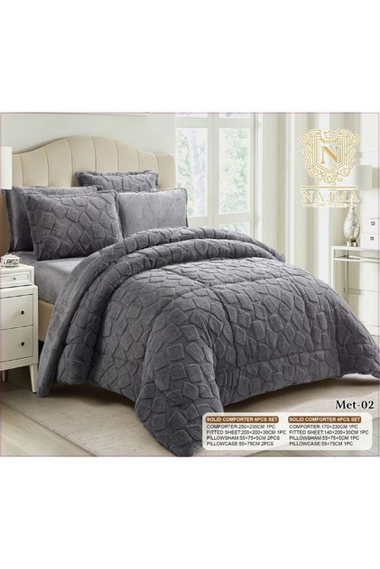 Winter Heavy Bedspread.6 Pieces Nefren. Two Sides, Fur on Velvet, King Size 230X250Cm.