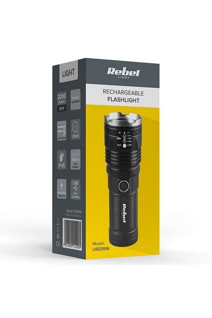 Lanterna reincarcabila Led 20W, 2000 de lumeni, 1000 de metrii distanta, cu functie de banca de alimentare