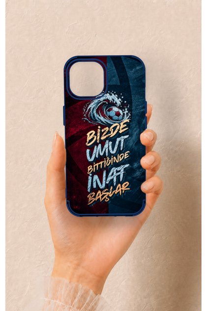 iPhone 15 Compatible Wavy Burgundy and Blue Patterned Silicone Case.