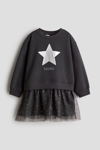 Tül Etekli Sweatshirt Elbise