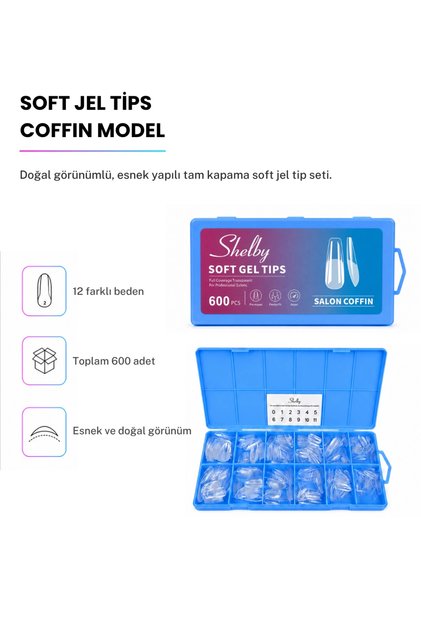 600 ADET COFFIN SOFT GEL TİPS
