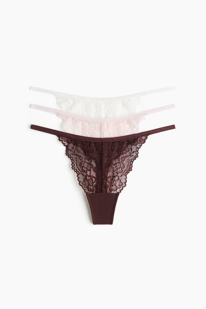 3’lü Dantel Tanga Thong Külot