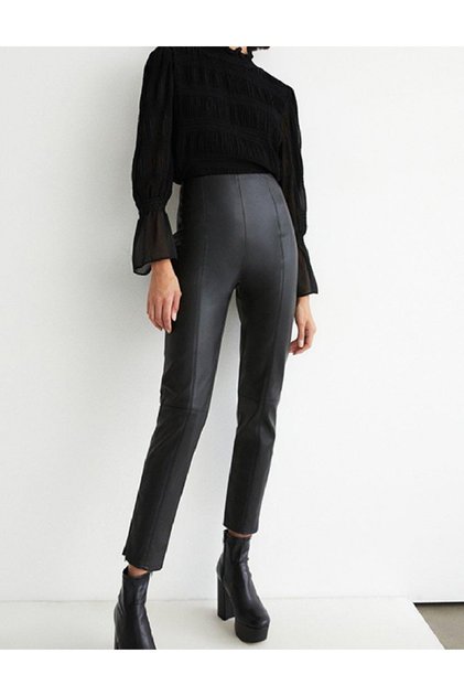 Pantaloni imitatie de piele, Negru