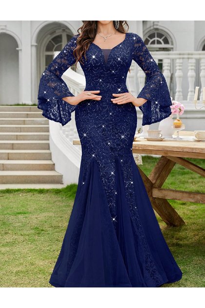 Rochie lunga, Bleumarin