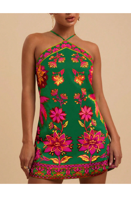 Rochie scurta, Verde