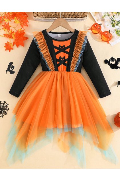 Rochie, Portocaliu/negru
