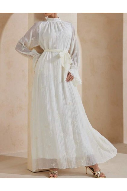 Rochie lunga, Ecru