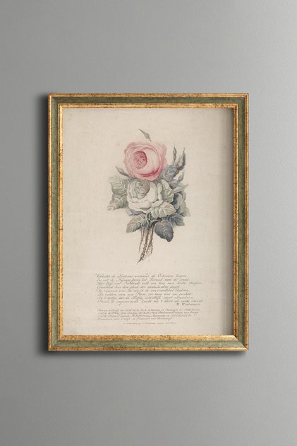 Pink Rose Drawing - Vintage Patterned Painting - Slim Model
