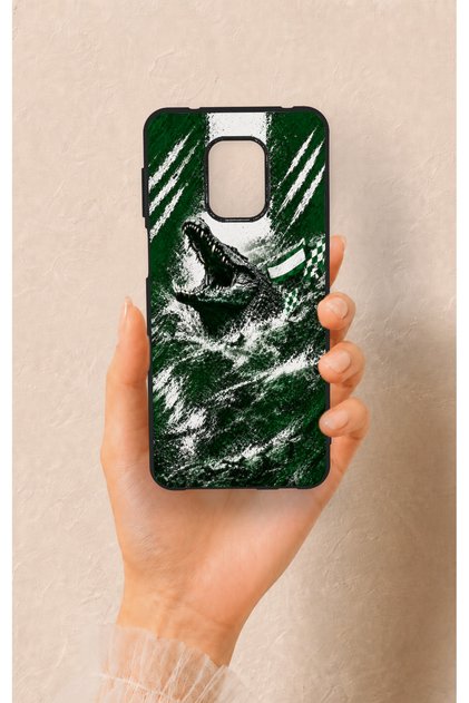 Green Crocodile-Themed Patterned Silicone Case Compatible with Redmi Note 9 Pro 9S.