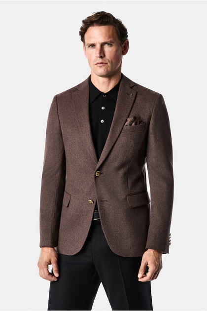 6 Drop Regular Fit Standard Cut 100% Wool Mono-Collar Blazer Jacket