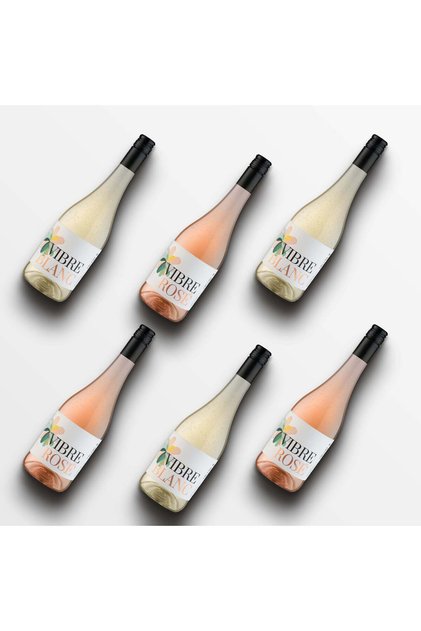Pachet 6 vinuri petiant Vibre, 3 Blanc și 3 Rosé, 6 x 0.75 L