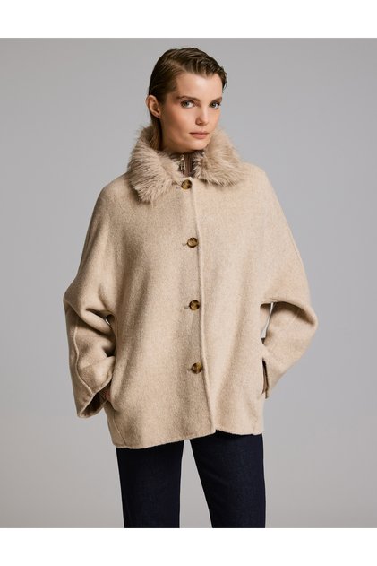 Taupe Color Melton Coat 50331179-VR052