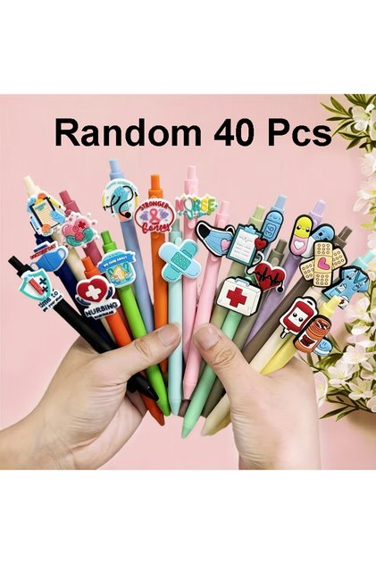 40 Pcs 10/20/40 Pcs Nurse Pens, Funny Work Doctor Nurse Accessories, Gel Pens Black Ink Pen Set, Gif