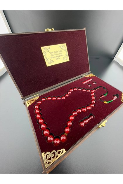 VIP Series Amber Prayer Beads with a "Faturan Sıkma" Design by Master Mehmet Başkut (13.5–13.5 mm)