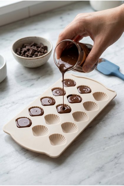 15-Cavity Seashell Chocolate Mold