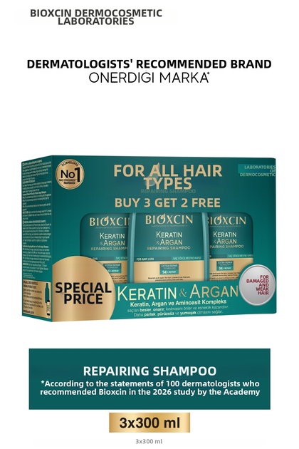 Keratin & Argan Repair Care Shampoo 300 ml Buy 3 Pay for 2 - Damaged and Sensitive Hair