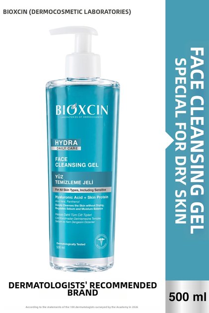 Hydra Facial Cleansing Gel 500 ml – for All Skin Types, Hyaluronic Acid, Aloe Vera and Panthenol