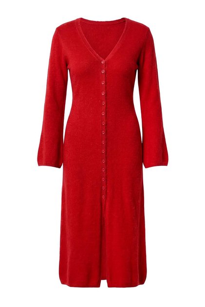 Red Soft Textured V-Neck Cardigan/Dress Dual-Use Knitwear Cardigan Twoaw26Hi00245