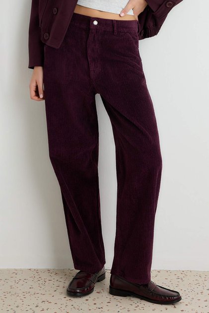 Mor Fitilli Kadife Normal Bel Baggy Jeans TWOAW27JE00378