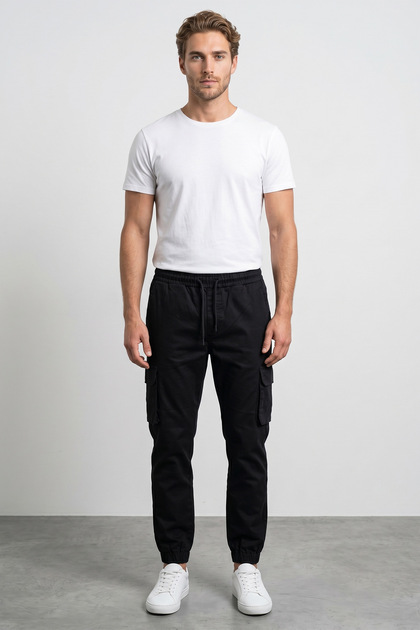 Beli Tied-Waist Jogger Pants with Cargo Pockets