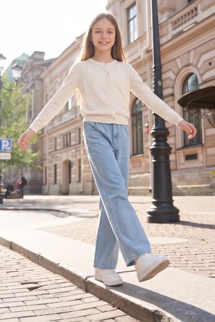 Elastic Waist Stone Girl's Pants Palazzo Pants