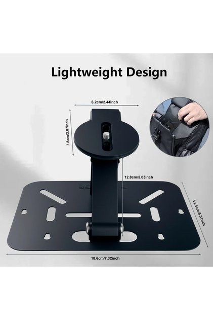 black Projector Stand Table Foldable Desktop Mount Ceiling 180 Degree Adjustment Universal 1/4' Scre