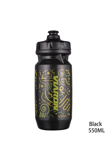 black VIARON 550ML Bicycle Water Bottle Road Grade Sports Fitness Running Riding Kettle Leak Proof D