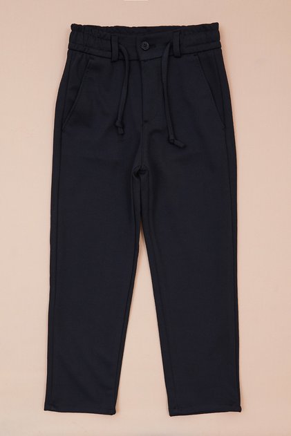 Tie-Waist Jacquard Boys' Trousers
