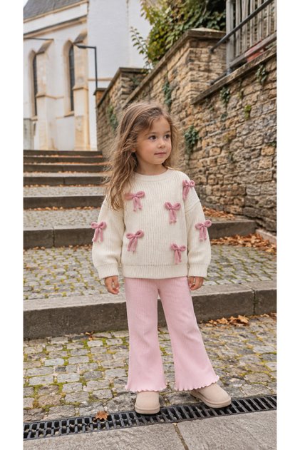 Girl's Sweater Set with Ribbon