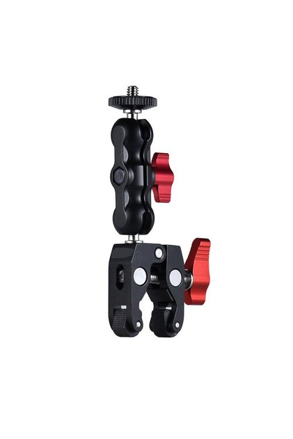 1 Super Clamp Camera Clamp Mount Monitor 360° Ballhead Magic Arm Double Ball Head Adapter for DSLR C