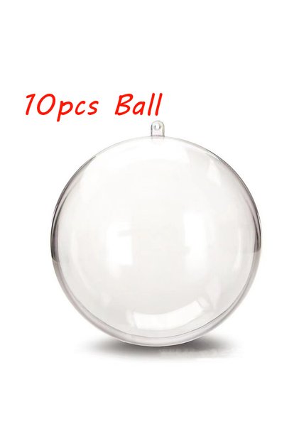 8cm 10PCS Ball 10Pcs Clear Acrylic Transparent Ball Plastic Fillable Bauble DIY Ornament Wedding Par